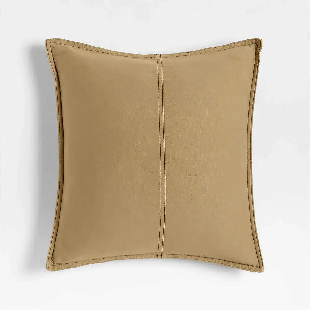 Crate&Barrel Camel Tan Pillow Cover – Cotton Denim – 2 Available – NWOT
